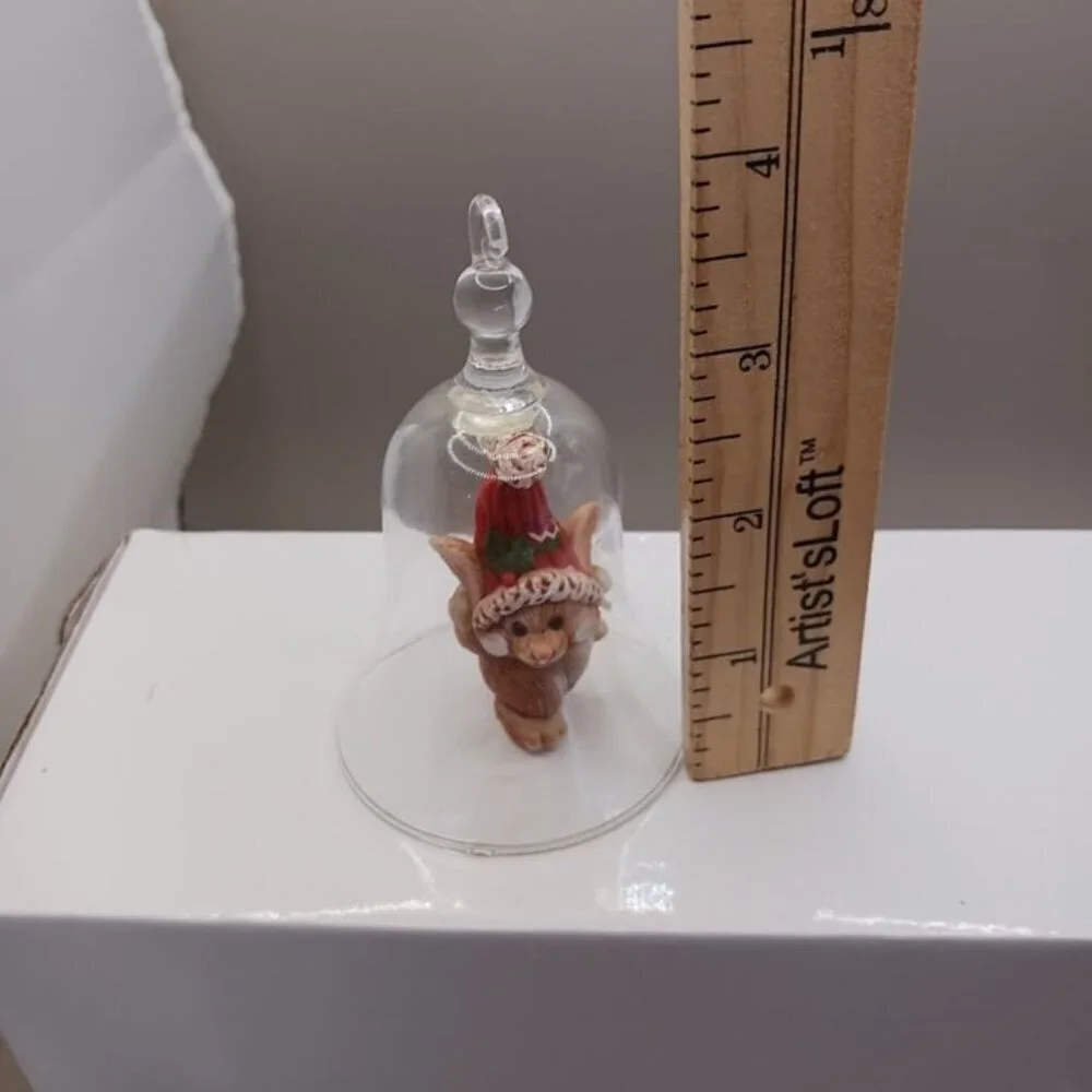 Hallmark vtg mouse in bell christmas ornament 1983